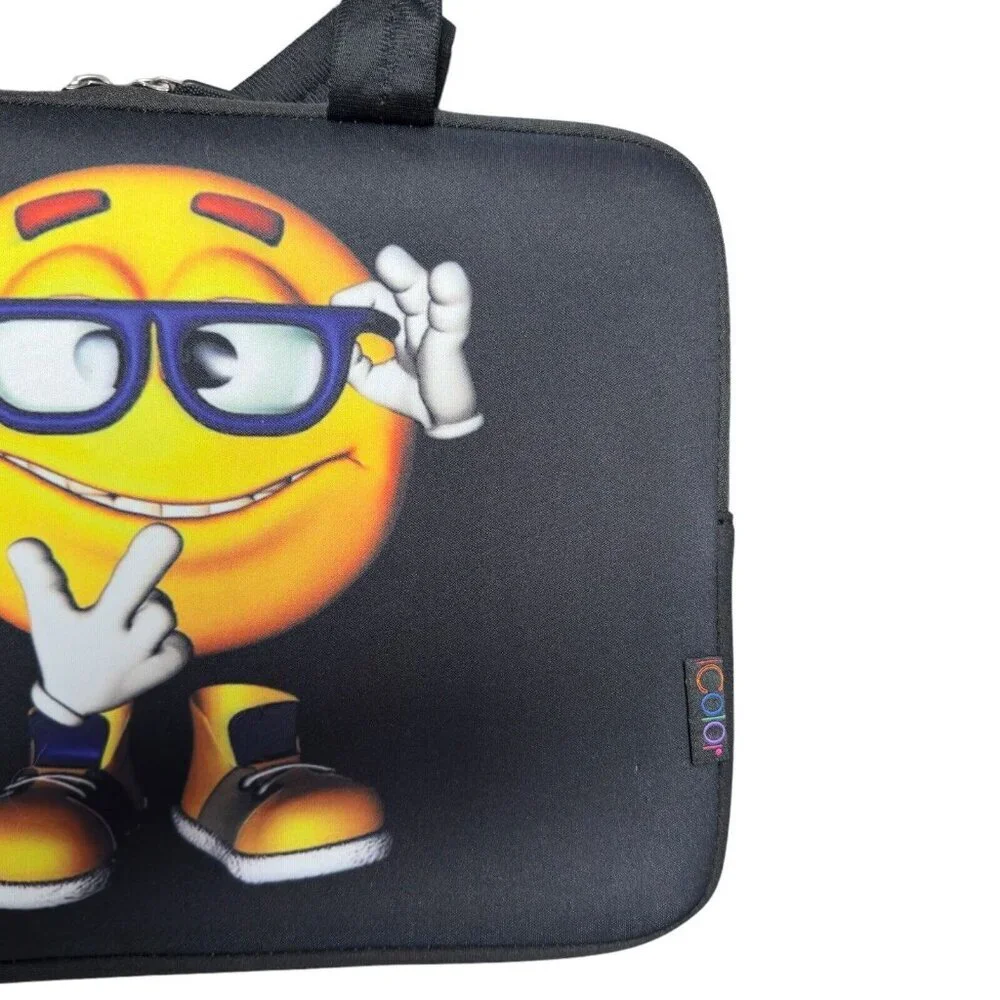 iColor Laptop Neoprene Handle Bag Computer Tablet Protect Case School Emoji Face